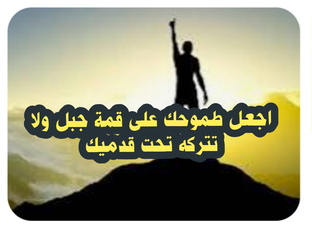 ((اجعل طموحك على قمة جبل ولا تتركه تحت قدميك))
