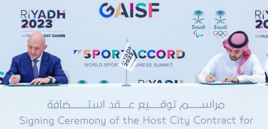 توقيع عقد استضافة الرياض لدورة الألعاب العالمية للفنون القتالية 2023